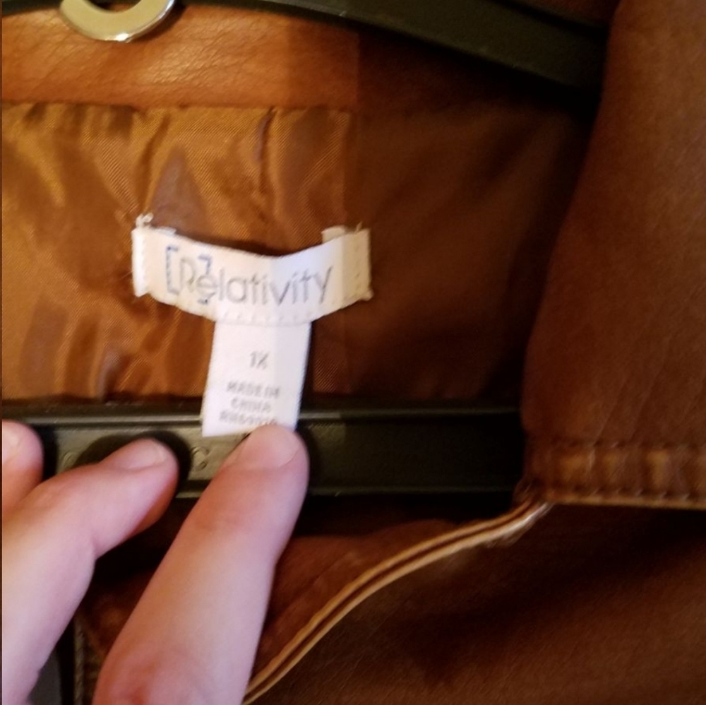 New With Tags Vintage Brown Leather Jacket/Blazer - Picture 3 of 7